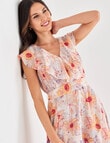 Whistle Spring Flowers Ruffle Wrap Dress, Peach product photo View 05 S