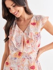 Whistle Spring Flowers Ruffle Wrap Dress, Peach product photo View 06 S