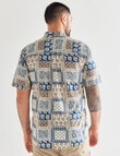 Kauri Trail Bandana Print Short Sleeve Slub Shirt, Sand product photo View 02 S