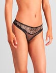 Me By Bendon Wynona Rose Thong Brief, Black & Rose Cameo, S-XL product photo View 03 S