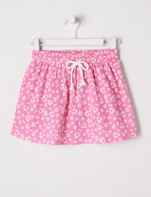Mac & Ellie Crinkle Knit Skort, Hot Pink - Skirts