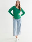 North South Merino Long Sleeve Scoop Neck Top, Emerald product photo View 03 S