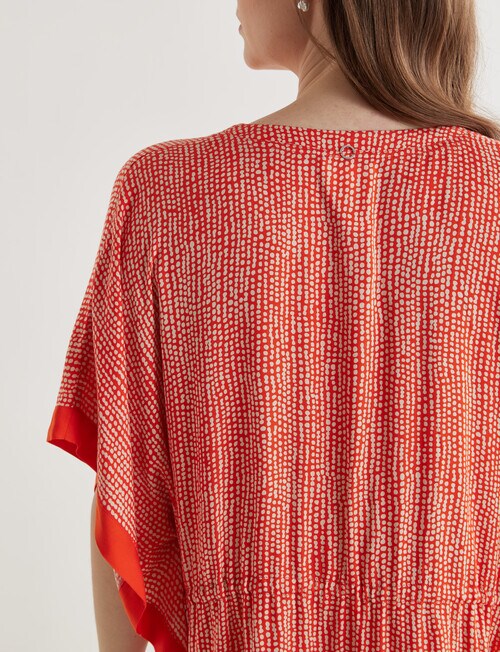 Jigsaw Dot Print Resort Over Shirt, Orange product photo View 06 L