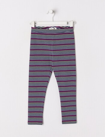 Mac & Ellie Rainbow Stripe Full-Length Legging, Navy product photo