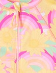 Wavetribe Sunflower Rainbow Long Sleeve Rash Suit, Orange product photo View 03 S