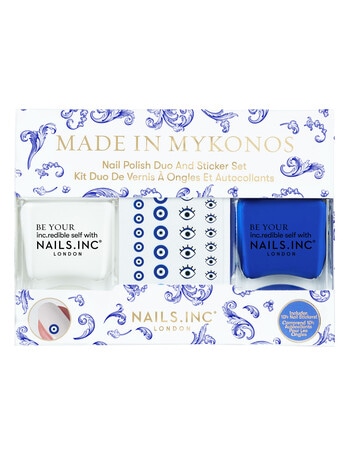 Nails Inc Made In Mykonos Nail Polish Duo and Sticker Set product photo