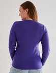 North South Merino Merino Long Sleeve V-Neck Top, Admiral Blue product photo View 02 S