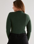 North South Merino Merino Long Sleeve V-Neck Top, Forest product photo View 02 S