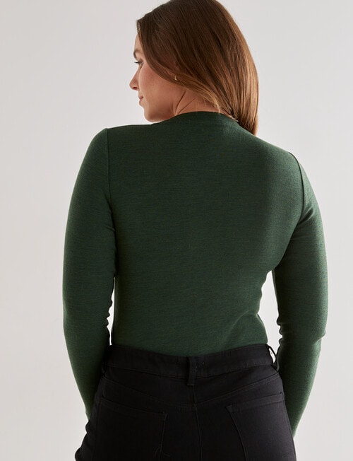 North South Merino Merino Long Sleeve V-Neck Top, Forest product photo View 02 L