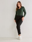 North South Merino Merino Long Sleeve V-Neck Top, Forest product photo View 03 S