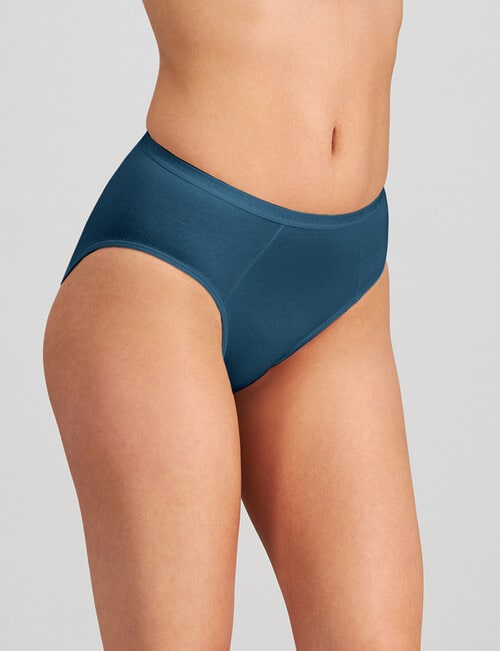 Bendon Body Cotton High Cut Brief, 2-Pack, Medieval Blue & Ink, S-XL product photo View 03 L