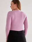 North South Merino Merino Long Sleeve V-Neck Top, Lavender product photo View 02 S