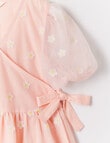 Mac & Ellie Floral Formal Tulle Wrap Dress, Dusty Pink product photo View 02 S