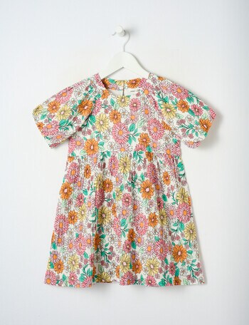 Mac & Ellie Floral Cotton Puff Sleeve Dress, Vanilla product photo