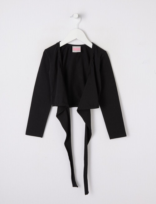 Dance Cross Over Wrap Cardigan, Black product photo View 03 L