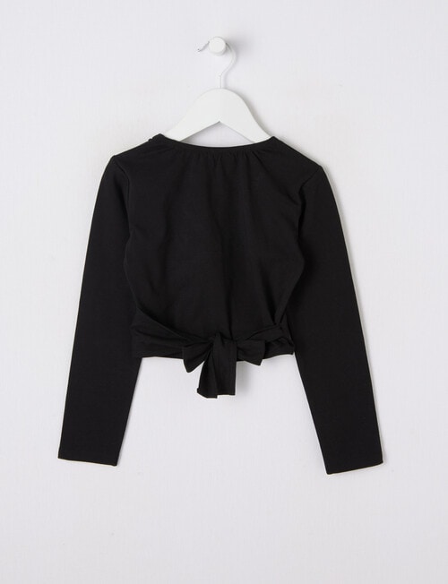 Dance Cross Over Wrap Cardigan, Black product photo View 02 L