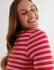 North South Merino Long Sleeve Top, Petal & Cherry Stripe product photo View 04 S