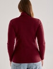 North South Merino Merino Roll Neck Top, Ruby product photo View 02 S