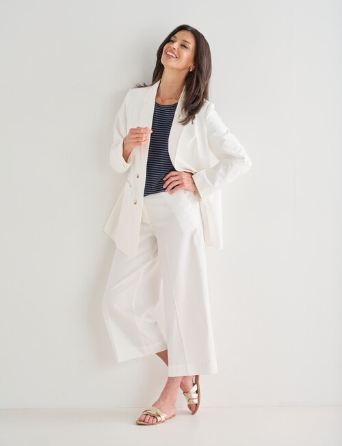 Ella J Relaxed Blazer, Ivory product photo View 03 L