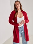 North South Merino Longline Cardigan, Ruby product photo View 05 S