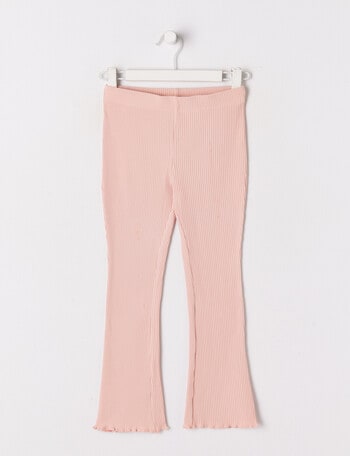 Mac & Ellie Full-Length Rib Flare Legging, Dusty Pink product photo