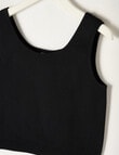 SUPERFIT GIRL Ribbed Seamless Crop Tank Top, Black product photo View 02 S