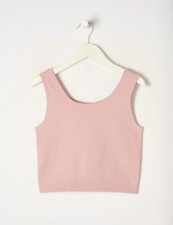 SUPERFIT GIRL Ribbed Seamless Crop Tank Top, Orchid product photo