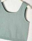SUPERFIT GIRL Ribbed Seamless Crop Tank Top, Sage product photo View 02 S