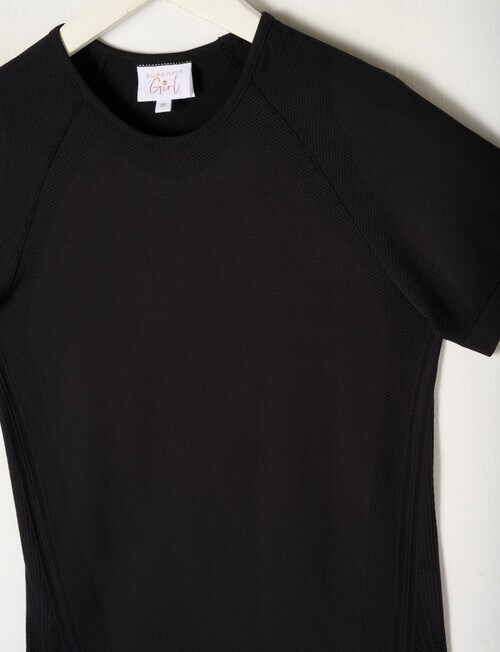 SUPERFIT GIRL Seamfree Power Tee, Black product photo View 03 L