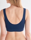 Lyric Seamfree Crop Top with Removable Pads, Navy Teal, 8-22 product photo View 02 S