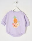 Teeny Weeny Fruit Long Sleeve Terry Bodysuit, Lilac product photo View 02 S
