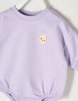 Teeny Weeny Fruit Long Sleeve Terry Bodysuit, Lilac product photo View 03 S