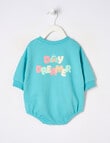 Teeny Weeny Late Summer Day Dreamer Terry Bodysuit, Sea Green product photo View 02 S