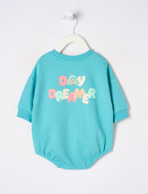 Teeny Weeny Late Summer Day Dreamer Terry Bodysuit, Sea Green product photo View 02 L