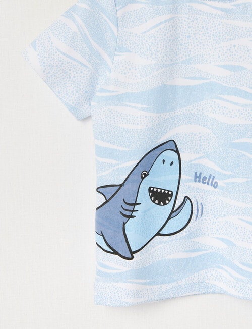 Teeny Weeny Shark Tee, Pale Blue product photo View 02 L