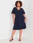 Studio Curve Dry Knit Dress, Navy product photo View 03 S