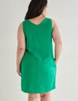 Studio Curve Linen Blend Shift Dress, Green product photo View 02 S