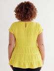 Studio Curve Tiered Cheesecloth Top, Yellow product photo View 02 S