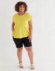 Studio Curve Tiered Cheesecloth Top, Yellow product photo View 03 S