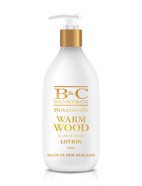 Banks & Co Warm Wood Luxury Hand & Body Lotion, 500ml product photo