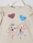 Teeny Weeny Tabitha Mouse Dancing Frilled Tee, Oat product photo View 02 S