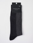 Laidlaw + Leeds Zig Zag Dress Sock, Black & Grey product photo View 02 S
