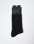 Laidlaw + Leeds Basket Weave Dress Sock, Black product photo View 02 S