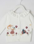 Teeny Weeny Tabitha Mouse Knit Cardigan, White product photo View 02 S