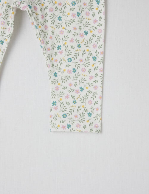 Teeny Weeny Ditsy Flower Print Legging, White product photo View 02 L