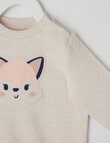 Teeny Weeny Tabitha Mouse Crew Neck Cat Sweatshirt, Oat Grey product photo View 02 S