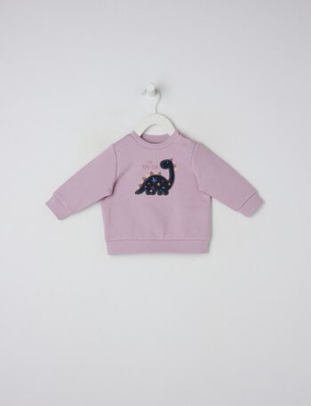 Teeny Weeny Dino Star Fleece Sweatshirt, Lilac product photo
