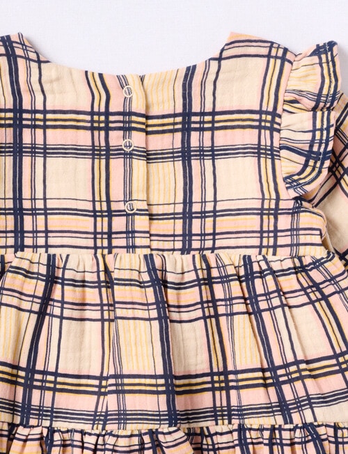 Teeny Weeny Cheese Cloth Check Dress & Bloomer Set, 2-Piece, Pink product photo View 02 L