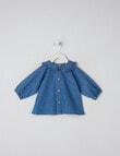 Teeny Weeny Denim Woven Shirt, Blue product photo