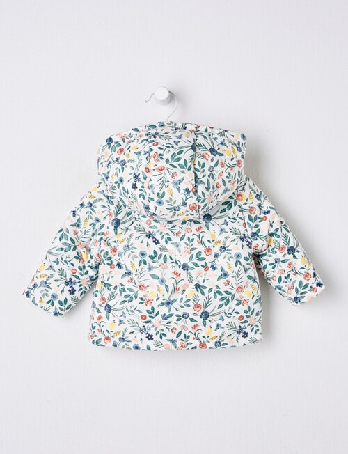 Teeny Weeny Tabitha Mouse Floral Hooded Jacket, White product photo View 02 L